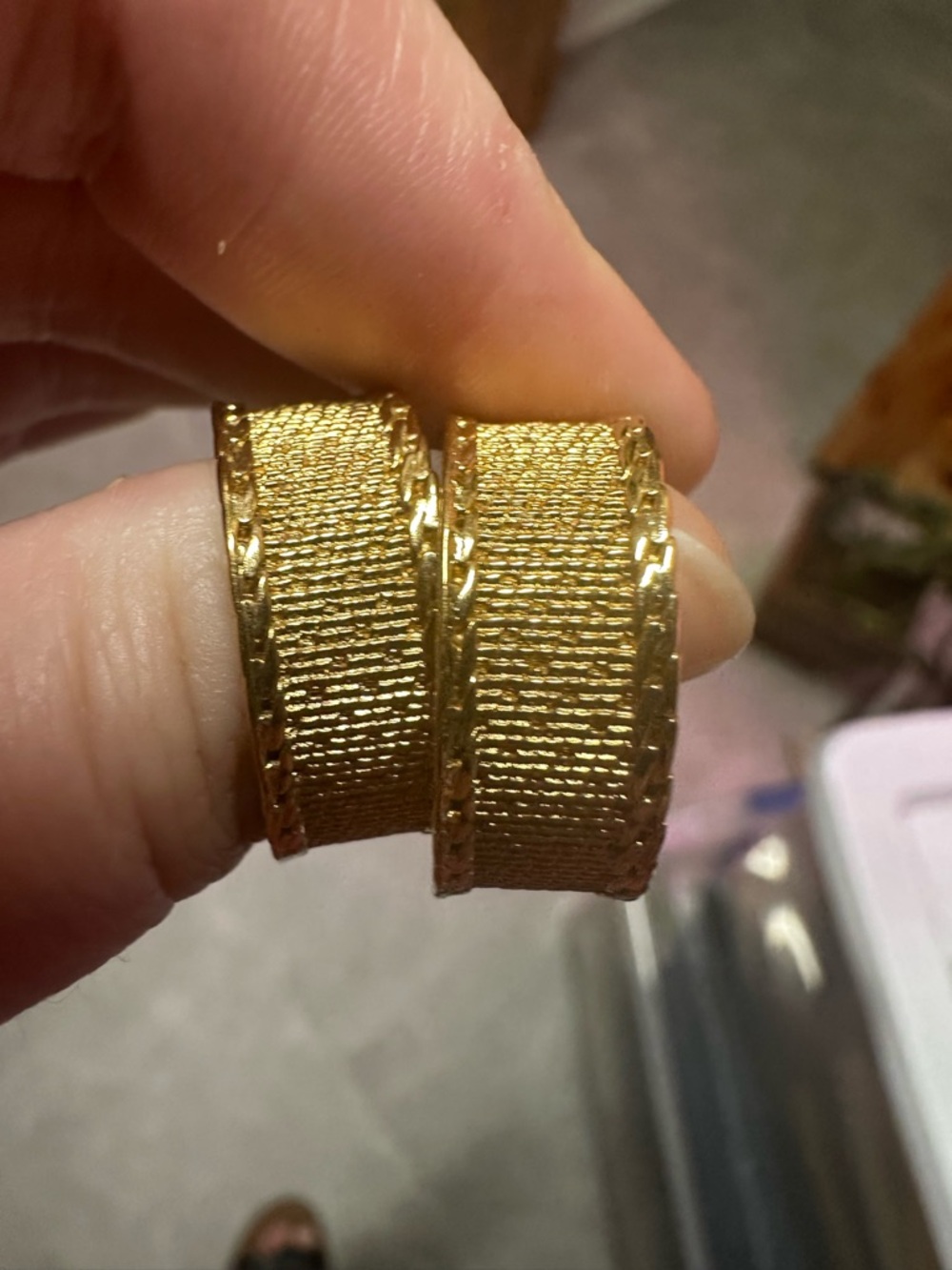 Monet Gold tone hoop earrings